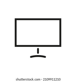 Esquema Del Icono Del Vector Relacionado Con El Televisor Aislado En Fondo Blanco. Símbolo personalizado para su sitio web, logotipo, aplicación, interfaz de usuario.