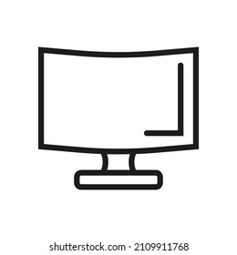 Rahmenbildfernseher mit Vektorsymbol einzeln auf weißem Hintergrund. Benutzerdefiniertes Symbol für Ihre Website, Logo, App, Benutzeroberfläche.