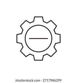 Icono de Vector de esquema para la eliminación y la opción de configuración menos.