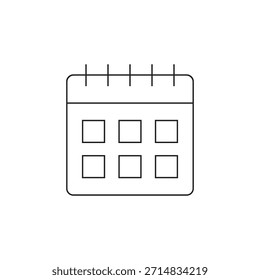Icono de Vector de esquema que representa un evento de fecha programada o de calendario.