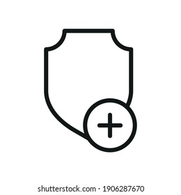 Escudo de iconos del vector de contorno, protección, defensa 