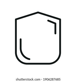 Umriss-Vektorsymbol-Schild, Schutz, Verteidigung 