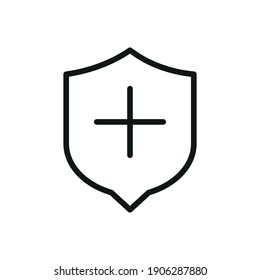 Umriss-Vektorsymbol-Schild, Schutz, Verteidigung 