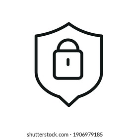 Outline Vector Icon Shield, Protect, Defense 