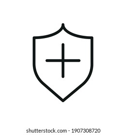 Outline Vector Icon Shield, Protect, Defense 