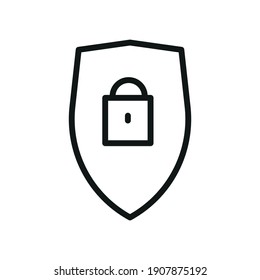 Escudo de iconos del vector de contorno, protección, defensa 