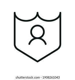 Outline Vector Icon Shield, Protect, Defense 