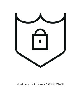 Outline Vector Icon Shield, Protect, Defense 