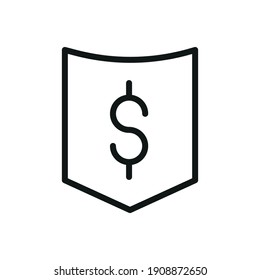 Escudo de iconos del vector de contorno, protección, defensa 