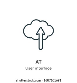 En el icono del vector de esquema. Línea fina negra en icono, vector plano ilustración de elemento simple del concepto de interfaz de usuario editable trazo aislado en fondo blanco