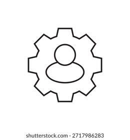 Icono de Vector de esquema para el perfil del usuario y las preferencias del sistema.