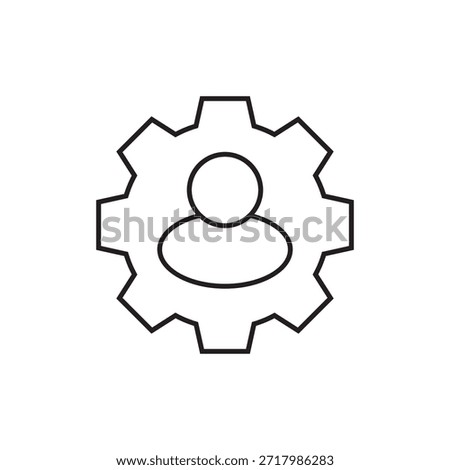 Outline vector icon for user profile and system preferences.