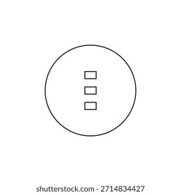 Icono de Vector de contorno de puntos suspensivos de Vertical o opción de menú de tres puntos.