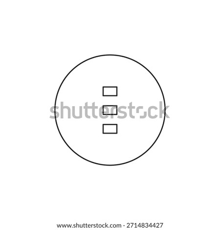 Outline vector icon of vertical ellipsis or three dots menu option.