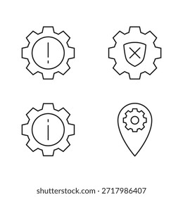 Outline vector icons for alerts, location, and system management.