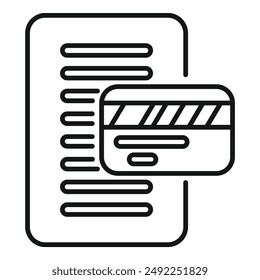 Outline vector icons representing mobile payment and online shopping concepts