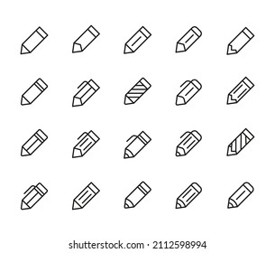 Outline Vector Icons Set Related Edit Isolated On White Background. Custom Symbol For Your Website, Logo, App, User Interface.