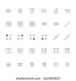 Outline vector icons for web and mobile. Text and shape editor icons