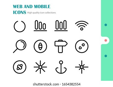 Iconos vectoriales de esquema para web y móvil