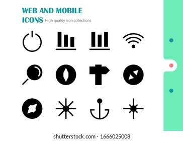 Outline vector icons for web and mobile