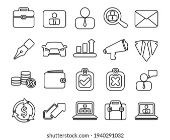 Outline vector icons for web and mobile. Thin stroke.