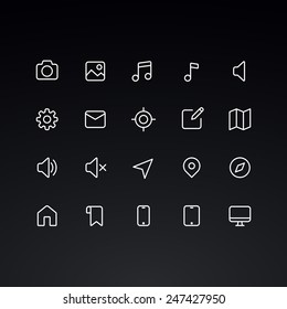 Outline vector icons for web and mobile. Thin 2 pixel stroke & 60x60 resolution.
