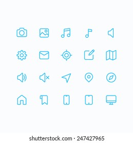 Outline vector icons for web and mobile. Thin 2 pixel stroke & 60x60 resolution.