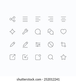 Outline vector icons for web and mobile. Thin 1 pixel stroke & 60x60 resolution.