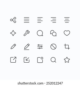 Outline vector icons for web and mobile. Thin 2 pixel stroke & 60x60 resolution.