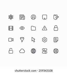 Outline vector icons for web and mobile. Thin 2 pixel stroke & 60x60 resolution