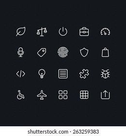 Outline vector icons for web and mobile. Thin 2 pixel stroke & 60x60 resolution. 