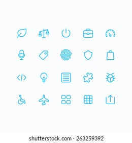 Outline vector icons for web and mobile. Thin 2 pixel stroke & 60x60 resolution.