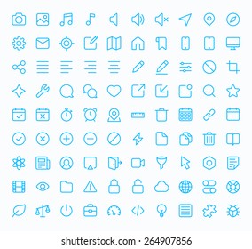 Outline Vector Icons Web Mobile Thin Stock Vector (Royalty Free ...