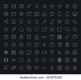 Outline vector icons for web and mobile. Thin 1 pixel stroke & 60x60 resolution