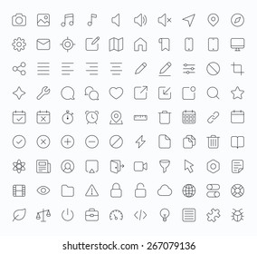 Outline vector icons for web and mobile. Thin 1 pixel stroke & 60x60 resolution