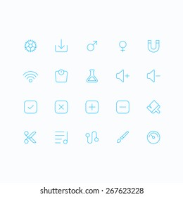 Outline vector icons for web and mobile. Thin 1 pixel stroke & 60x60 resolution