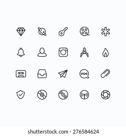 Outline vector icons for web and mobile. Thin 2 pixel stroke & 60x60 resolution.