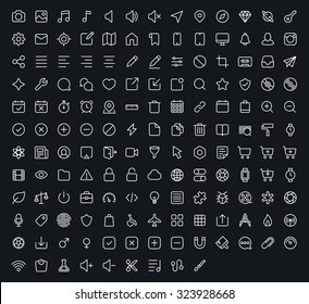  Outline vector icons for web and mobile. 152 glyph