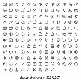  Outline vector icons for web and mobile. 152 glyph