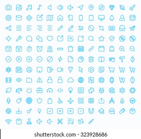  Outline vector icons for web and mobile. 152 glyph