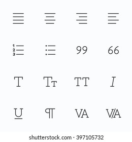 Outline vector icons for web and mobile. Text editor Icons, 2 pixel stroke & 48x48 resolution