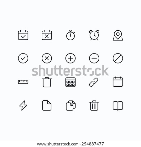 Outline vector icons for web and mobile. Thin 2 pixel stroke & 60x60 resolution.