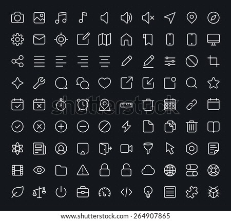 Outline vector icons for web and mobile. Thin 2 pixel stroke & 60x60 resolution