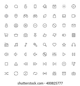 Outline vector icons for web and mobile.Thin Stroke Icons, 2 pixel stroke & 48x48 resolution