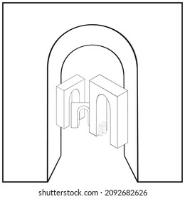 Outline Vector Illustration Arches Isolated On Stock Vector (Royalty ...