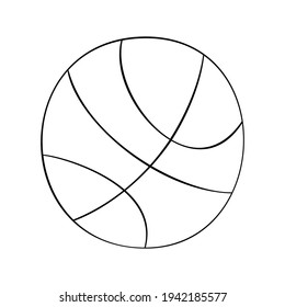 Outline Vector Illustration Basketball Ball Isolated Stock Vector ...