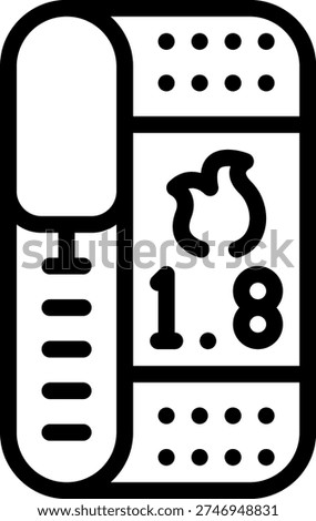 Outline vector illustration of calorie counter related to smart watches.