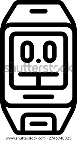 Outline vector illustration of calorie tracker related to smart watches.