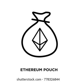 Outline vector illustration of ethereum pouch icon
