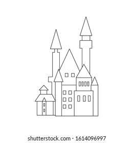 Outline Vector Illustration of Famous Ancient building. Simple Design. Vector icon for web and advertising isolated on white. Element of culture and traditions